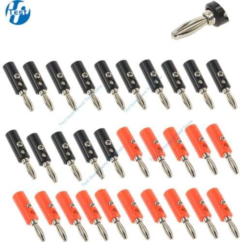 30pcs Banana Plug Red+Black 4mm Audio Speaker Wire Cable Screw Type Banana Connector