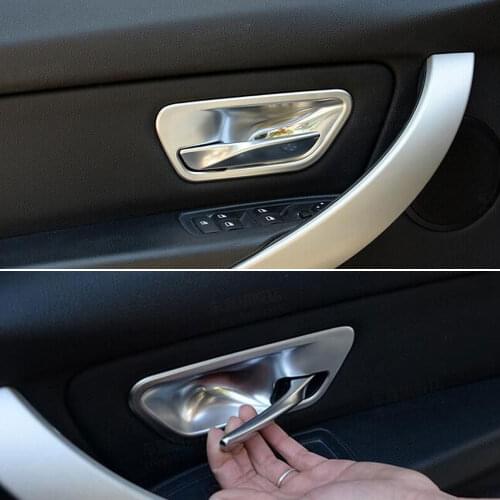 4pcs ABS Car Door Handle Catch Cup Bowl Moulding Cover Trim Sequined Decoration For bmw 3 4 Series 320 316i 428i Car Styling