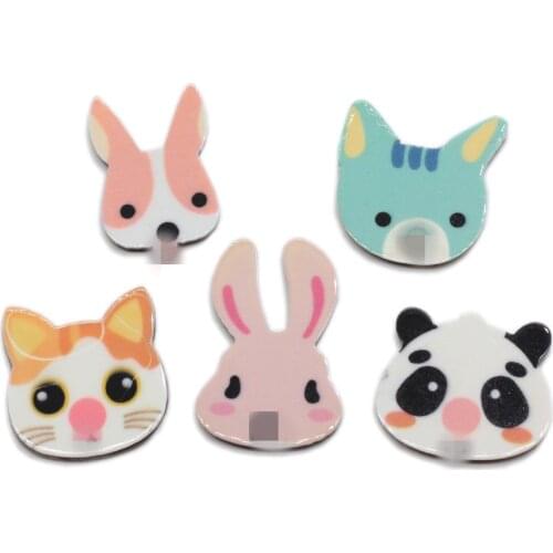 5 Styles Mixes Planar Resin Cartoon Animals Cat Dog Rabbit Flatback Cabochon DIY Craft for Hair Bow Centers Accessories