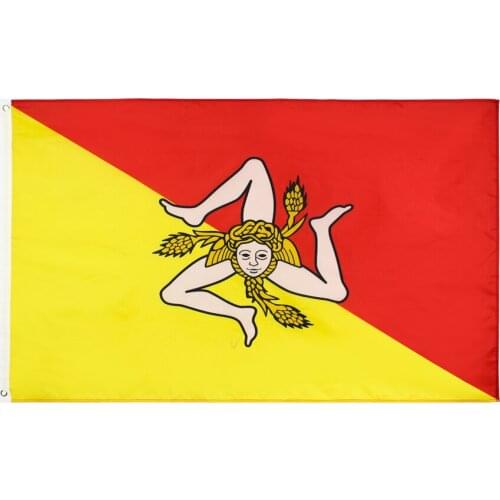 60x90cm/90x150cm Sicilia Flag 2x3ft/3x5ft Bandiera della Trinacria Banner