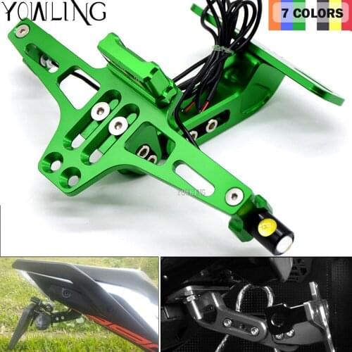 Motorcycle Accessories CNC Rear License Plate Mount Holder with LED Light For Kawasaki VERSYS 1000 VULCAN/S 650cc Z800 Z 1000SX