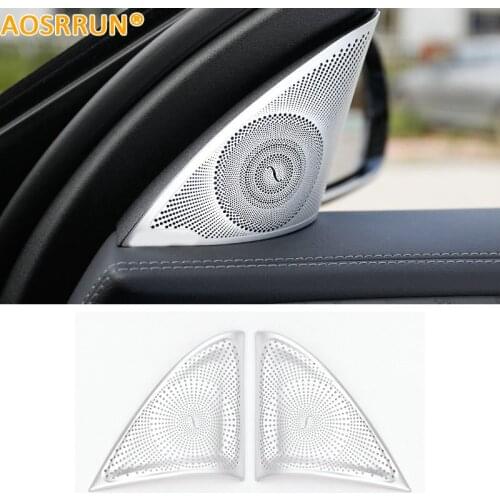 AOSRRUN high tone loudspeaker Cover Car Accessories For Mercedes Benz E-Class W213 E200 E300 E320 2016 2017
