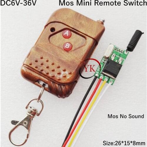 Storage battery Power Supply Remote Control Switch Small Wireless Controller Mos No Sound Light Lamp LED Lock Remote ON OFF