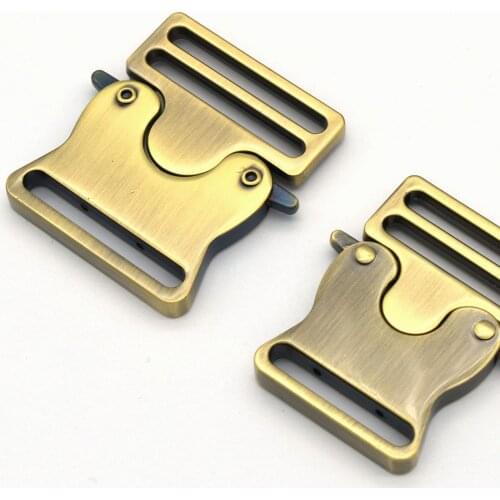 30/50mm Bronze Side Release Buckle Adjuster Purse Handbag Making Buckles Webbing Hardware Strap Slide Buckle Dog Collar Hardware