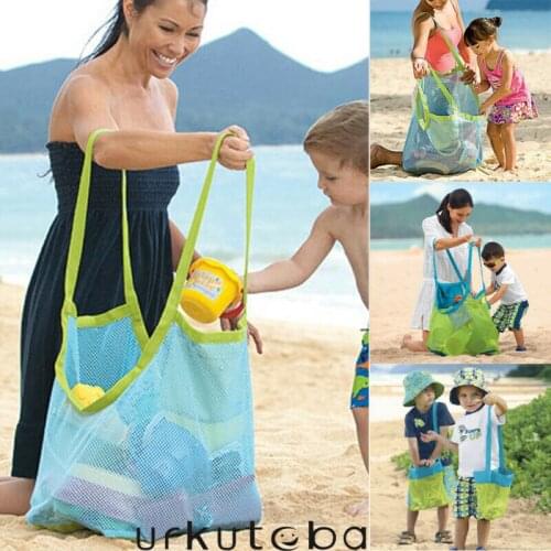 Children Beach Toy Storage Bag Tote Kids Folding Sand Away Mesh Net Bags Handbag 1PC