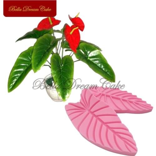 Big Size Anthurium Andraeanum Leaf Veiner Silicone Mold GumPaste Mold Fondant Sugarcraft Mould Cake Decorating Tool Bakeware