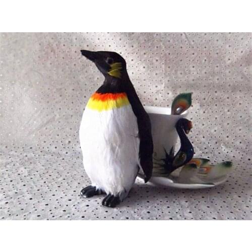 Simulation cute penguin 17x9cm toy model polyethylene&furs penguin model home decoration props ,model gift d250