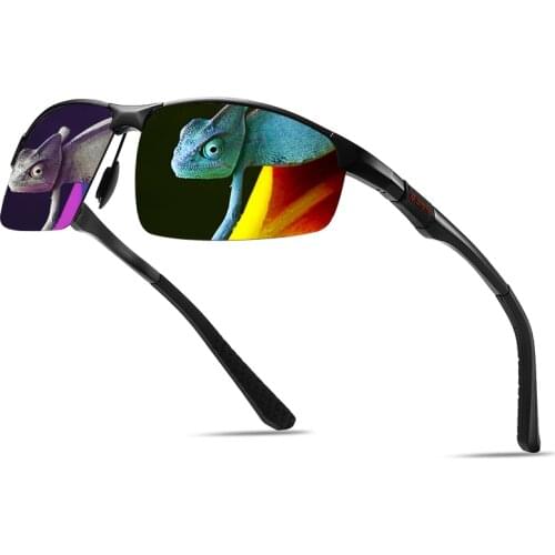 Fashion Sunglasses Men Aluminum Magnesium Square Polarized Sun Glasses Photochromic Chameleon Driver Driving Polaroid Glasses