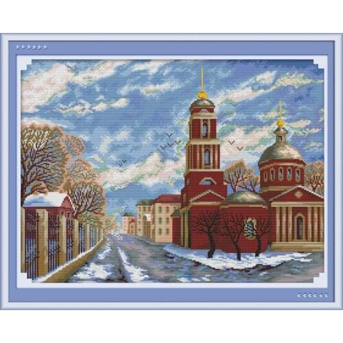 Winter in Russia cross stitch kit aida 14ct 11ct count print canvas cross stitches needlework embroidery DIY handmade