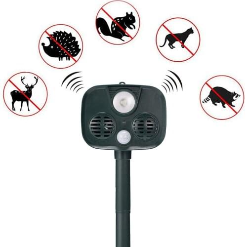 New Solar Outdoor Burglar Alarm Ultrasonic Animal Repeller Camping Security Animal Intrusion Alarm Waterproof
