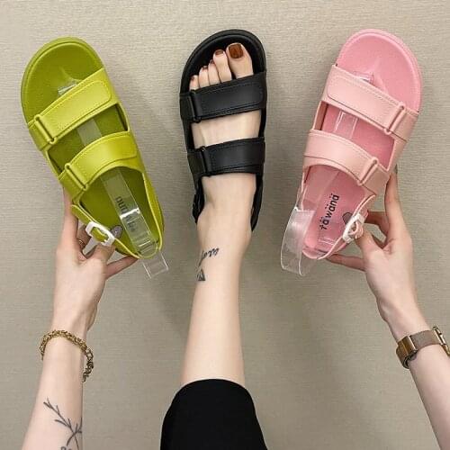 2021 New Summer Shoes Ladies Flat Sandals Ladies Soft Leather Casual Open-toed Gladiator Platform Ladies Shoes Comfortable35-41