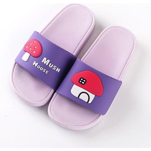 Summer New Mushroom Childrens Slipper Girls Boys Pvc Anti-slippery Home Footwear Fashion Adorable Childrens Beach Shoes