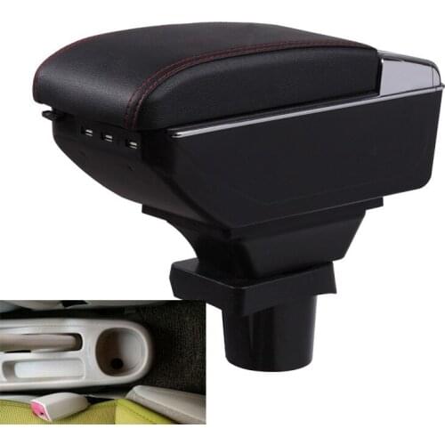 For Toyota Vios armrest box 2002/04/05/06/07/08 7USB+ double layer + LED light