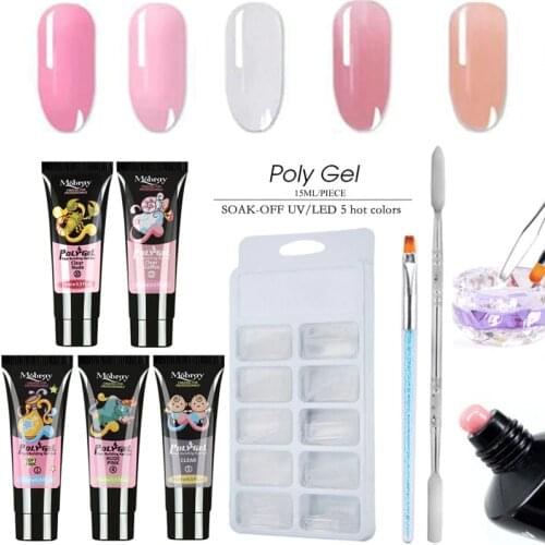 Constellation Poly Nail Gel nail art acrylic gel 15ml Crystal Extend UV Nail Gel Builder Led UV Gel Lacquer 8pcs Nail kit