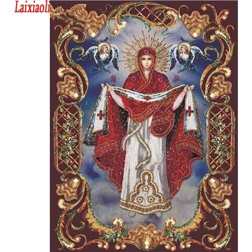 Full Diamond Painting Blessed Virgin Mary 5d Cross Stitch Religion Icon of Leader Diamond Mosaic 3d embroidery rhinestones decor