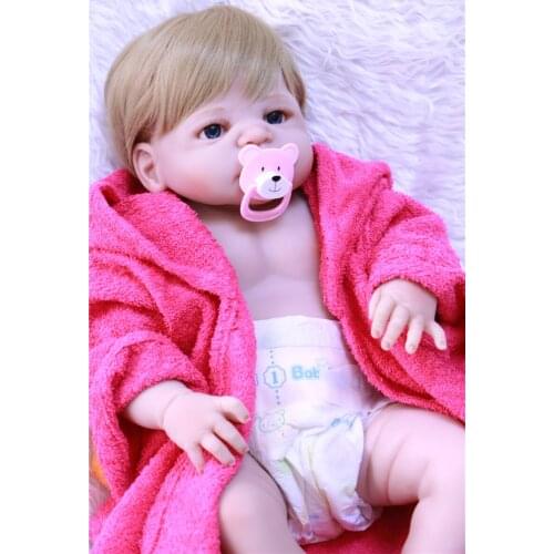 23inch Full Body Silicone Reborn Baby Doll Toy realistic menina Gift Fashion Play House Toy lifelike Brinquedos doll for sale
