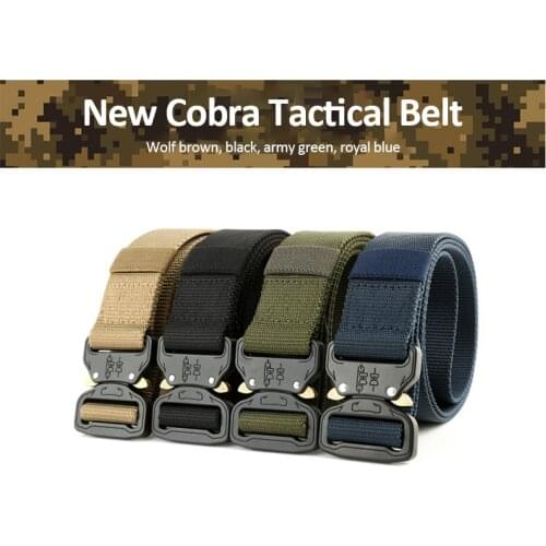 125*3.8CM Nylon Tactical Belt Army Belt Men Outdoor Training Belts Black High Quality Easy Unlock Metal Military Buckle Belt