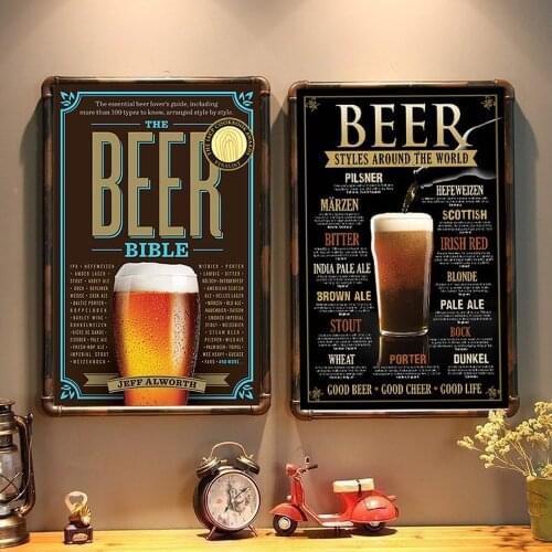 Retro Industrial Style Restaurant Beer Vintage Poster Cafe Bar Wall Art Decoration Painting Pictures Cold Craft Beer Murals