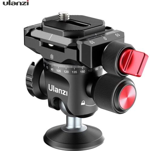 Ulanzi Ball Head Tripod Mount with Cold Shoe Acra Swiss Quick Release Plate 1/4-inch Interface for DSLR SLR Camcorder Camera