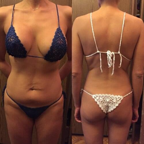 Handmade Crochet Sexy Thong Crochet Lace Lingerie Bridal Boho Festival G-String Cotton