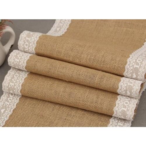 Wedding Burlap Lace Linen Table Cloth Table Runner 30cm*275cm