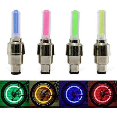 2PCS Bicycle Lights with Batteries LED Bike Tire Valve Lights Valve Caps MTB Mountain Bike Bicycle Accessories