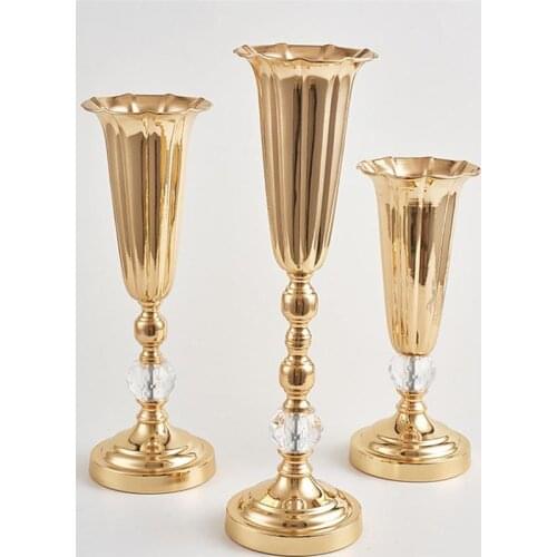 Versatile Metal Wedding Centerpieces Vase Metal Trumpet Vase For Home Wedding Decoration