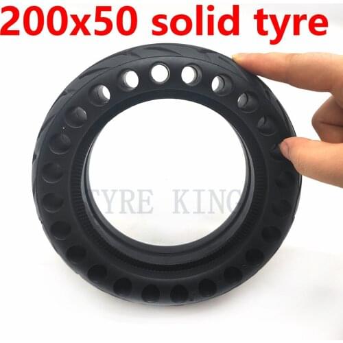 High Quality 200x50 Electric Bike Scooter Tubeless Tyres 8 Inch Motorcycle Solid Wheel Tires Bee Hive Holes Accessories