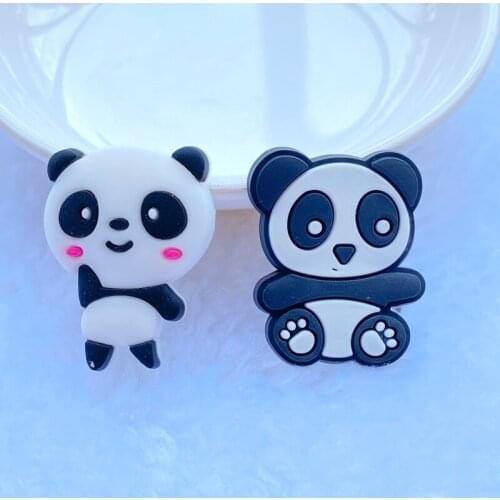 10/20pcs Cute Cartoon Panda PVC Flexible Glue Flat Back DIY Scrapbook Embellishment Phone Craft Decoration J77