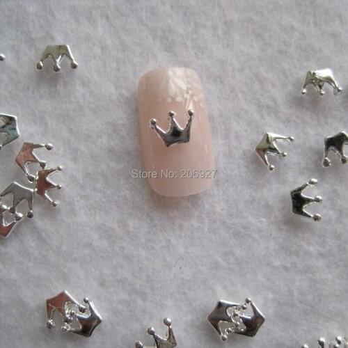 MD-660 10pcs Fancy Silver Small Crown Deco Metal Charms Metal Deco Charms Nail Art