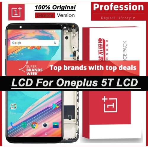 100% Original 6.01'' AMOLED Display for OnePlus 5T 1+5T A5010 Full LCD Touch Screen Digitizer Repair Parts with Service Pack
