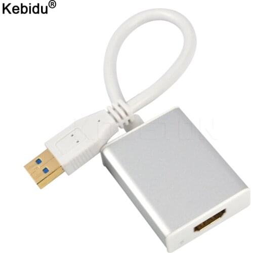 1080P Converter Adapter Cable Male to Female Multi Display Graphic Adapter USB 3.0 to HDMI-compatible for Desktop Laptop HDTV