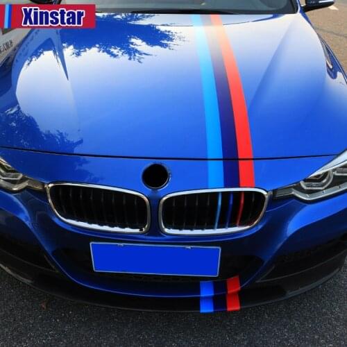 150cm motorsport car bonnet stripe sticker for bmw E38 E39 E46 E53 E60 E61 E64 E70 E71 E85 E87 E90 E83 F10 F30 F20 F35 GT
