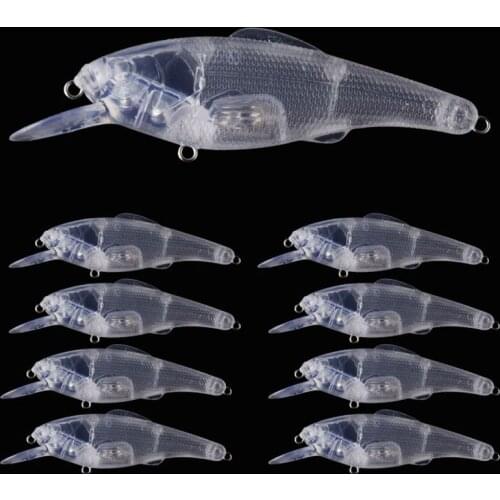 8.9CM/7.8G 50pcs Blank Unpainted Bait DIY Minnow Crankbait wobbler Unpainted Lure Freshwater Fishing Blank Hard Lures Isca Pesca