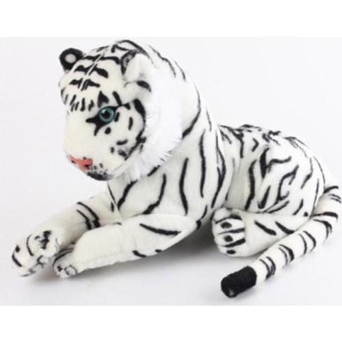 26cm White Fluffy Uffed Animal Baby Cuddle Pillow Tiger Lion Leopard Soft Plush Doll Stuffed Toy