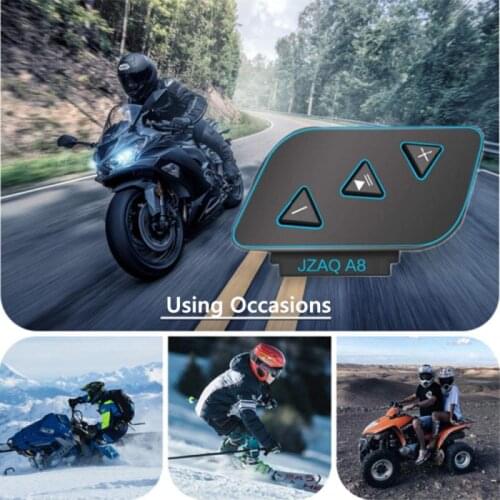1pc Motorcycle Bluetooth 5.0 Helmet Intercom Wireless Headset Hands-free Telephone Call Kit Stereo Anti-interference Interphone