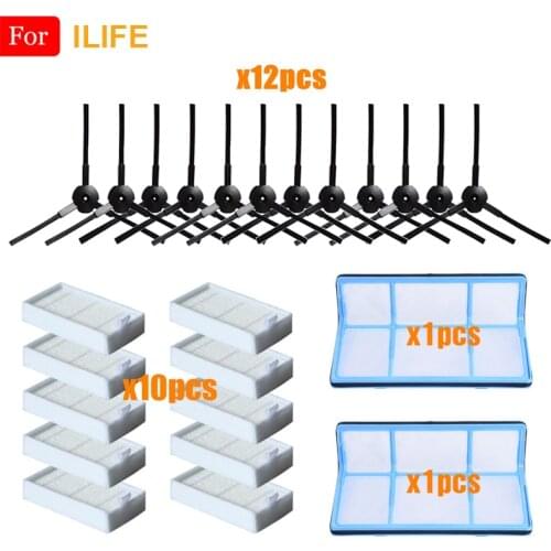 Side Brush Hepa Filter Mop Cloth Primary Dust Filter For ilife V50 V55 ilife V5 V5s V3 V3s V5Pro X5 V5s Pro Vacuum Cleaner Parts