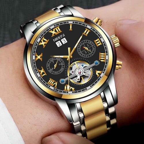 NIBOSI Automatic Mechanical Men Watch Waterproof Top Brand Luxury Male Sapphire Glass Sports Wrist Watch Relogio Masculino