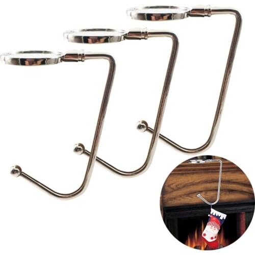 Christmas Stocking Holders Bag Hang Buckle Portable Christmas Stocking Metal Hook Festive Party Supplies Christmas Ornaments NEW