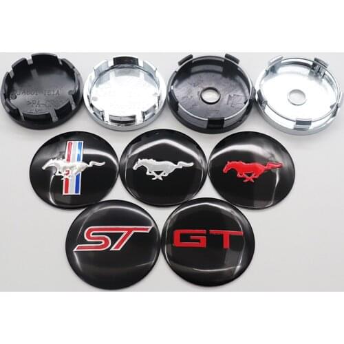 4pcs 56mm 60mm ST GT Mustang logo car emblem Wheel Center Hub Cap auto Rim refit badge covers sticker styling accessories