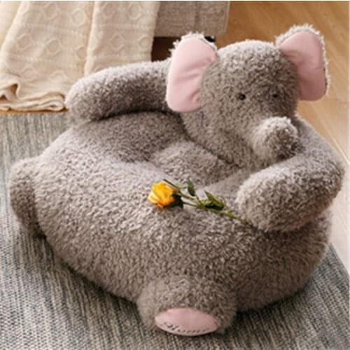 Fancytrader Pop Animals Plush Elephant Alpaca Baby Chair Soft Cuddly Kids Sofa Cushion 65cmX42cm