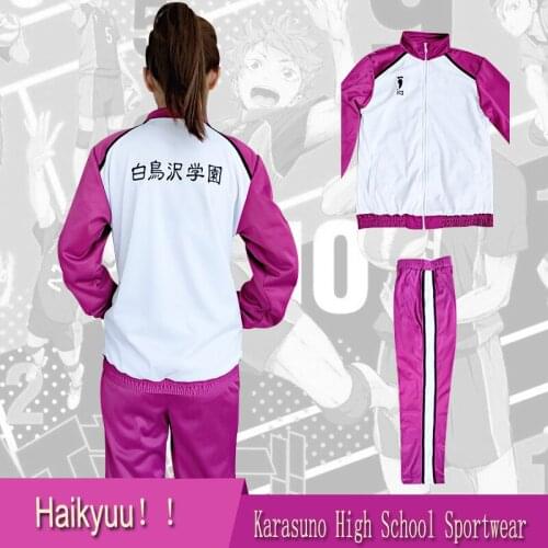 Karasuno High School Sportwear Haikyuu!! Hinata Shyouy Cosplay Costumes Nekoma School Uniform Oikawa Coat Anime Jacket and Pants
