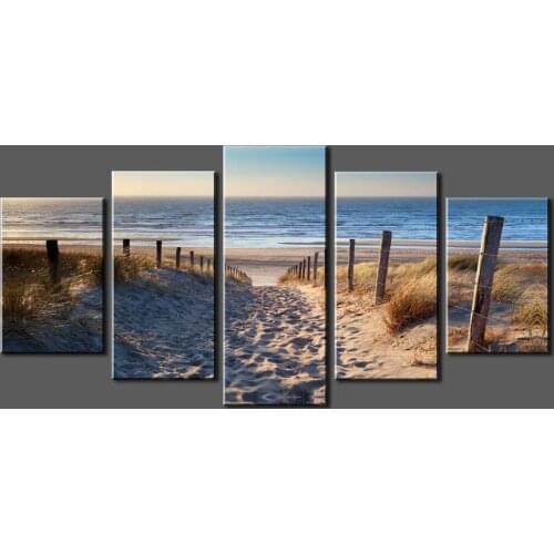 Canvas Prints Wall Art Beach Unframed Ready to Hang 5 Panels Beach Canvas Print Photo Canvas Art for Home Decoratio