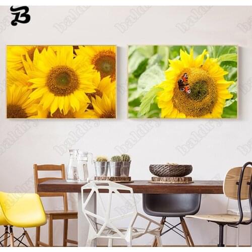 Sunflower Painting Canvas Posters Sunshine Sunset Flowers Prints Modern Home Decoration Sunflowers Wall Art Pictures Room Decor