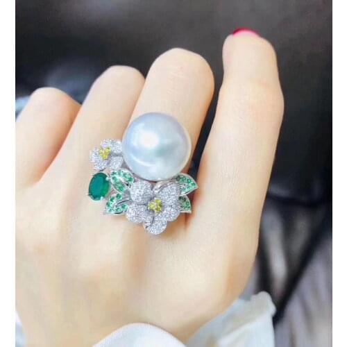 Flower 925 Sterling Silver Ring Finger Ring Settings Adjustable Ring Findings Jewelry Parts Fittings Accessories, 3pcs/lot