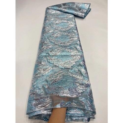 Nice Brocade Jacquard Lace Fabric High Quality African Organza Cloth Nigerian Net Material For Sewing Evening Dress POZ16