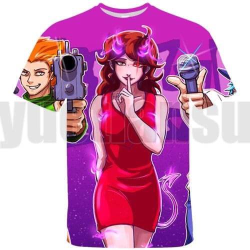 2021 Hot Game 3D Print Friday Night Funkin T-Shirt Kids Boys Over Sized T Shirts Girls Hip Hop Street Wear Teenagers Tops Tees
