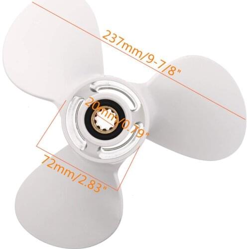Boat Outboard Propeller White 10 Spline Tooth 3 Blades For Yamaha 20-30HP 664-45947-01-EL Aluminium alloy 9 7/8 x 11 1/4