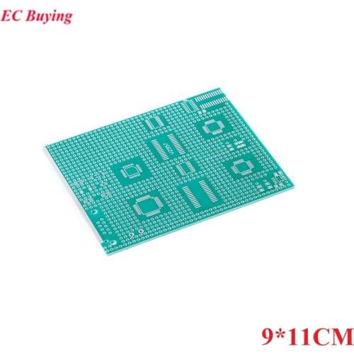 LQFP SOP QSOP QFP 9*11CM Single Side Transfer Board Adapter PCB Pinboard SMT SMD DIP Pin IC Test Plate 9x11CM Universal Board