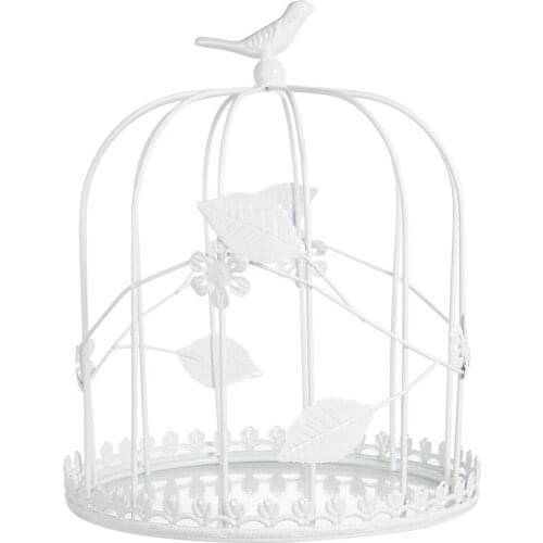 Metal Birdcage Shaped Hanging Wedding Gift Card Holder Box Candle Lantern Candle Holder Photo Props Shop Bar Party